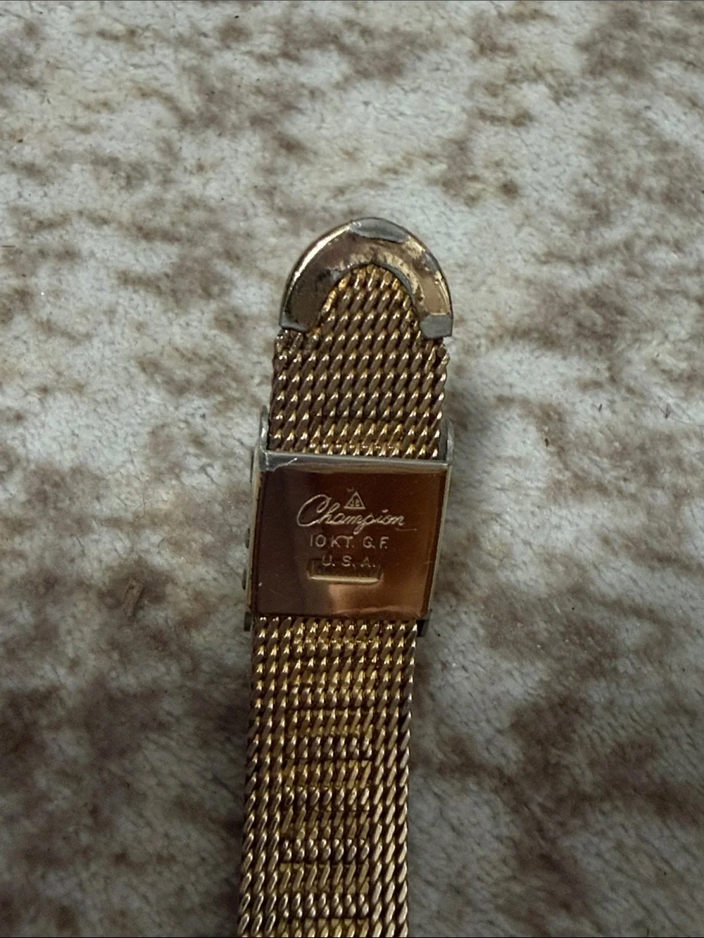 Omega Gold-Tone Mesh Bracelet Women's Watch with Cream Dial
